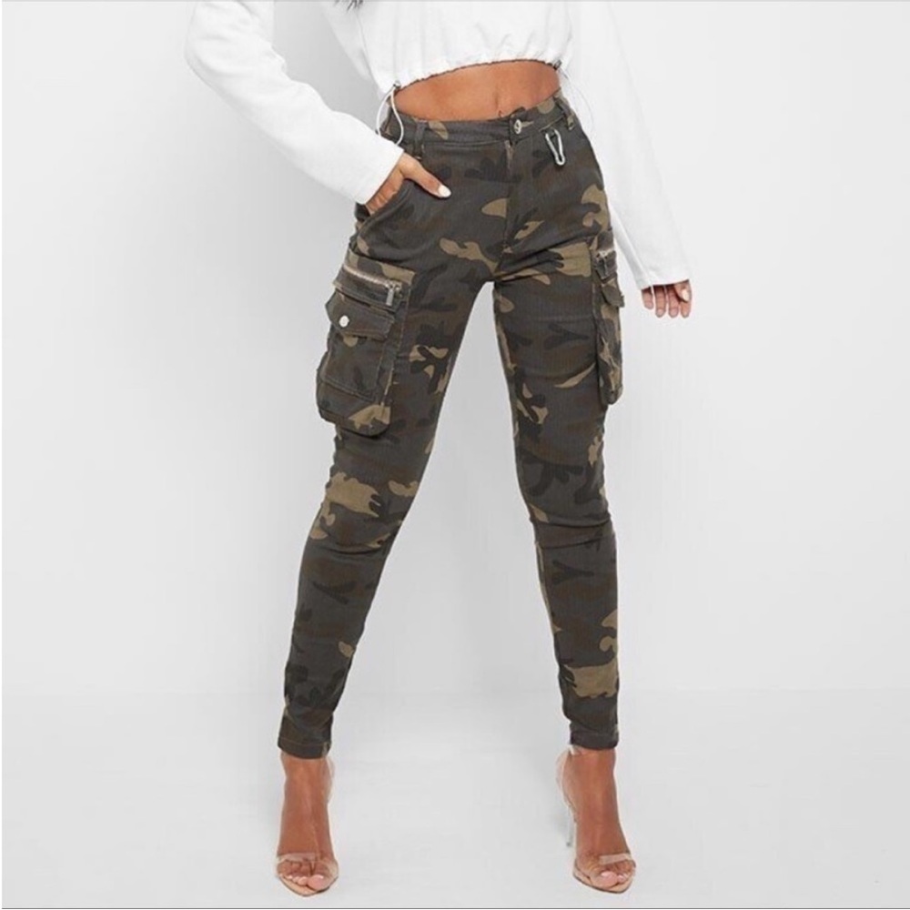 Maniere De Voir Camo Cargo Skinny Jeans
